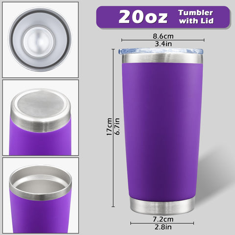 AIANJI vaso termico 20oz, en portavasos de coche para viajes