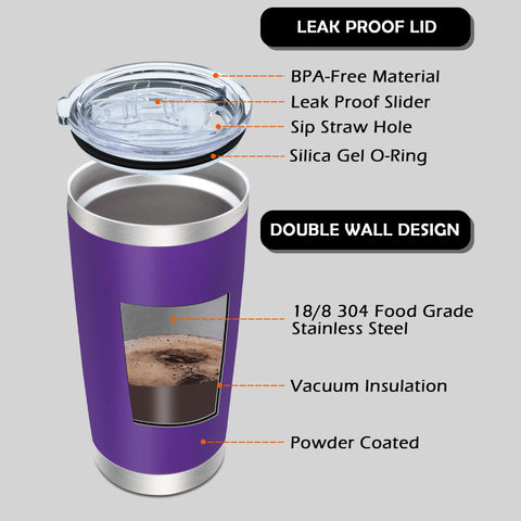 AIANJI vaso termico 20oz, interior acero 304 mantiene sabor y temperatura