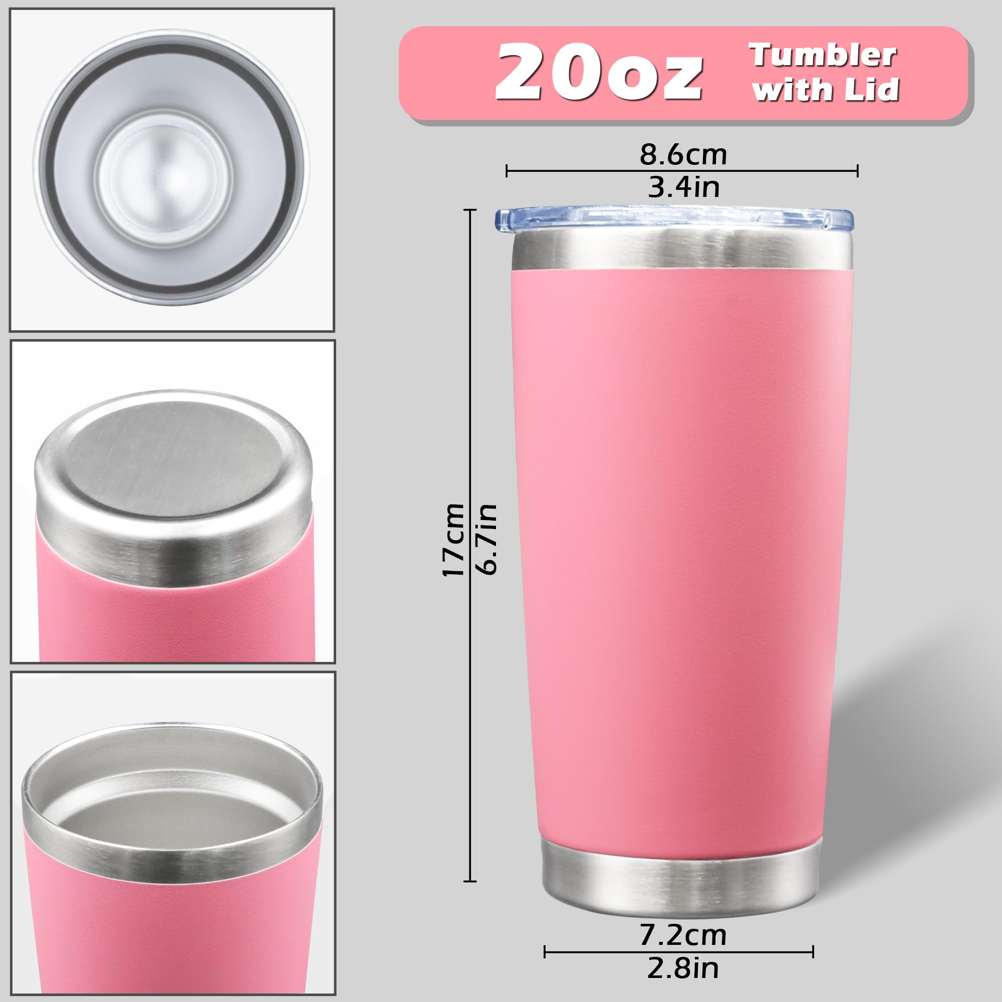 AIANJI vaso térmico 20 onzas, compatible con portavasos de coche: viaje sin derrames.