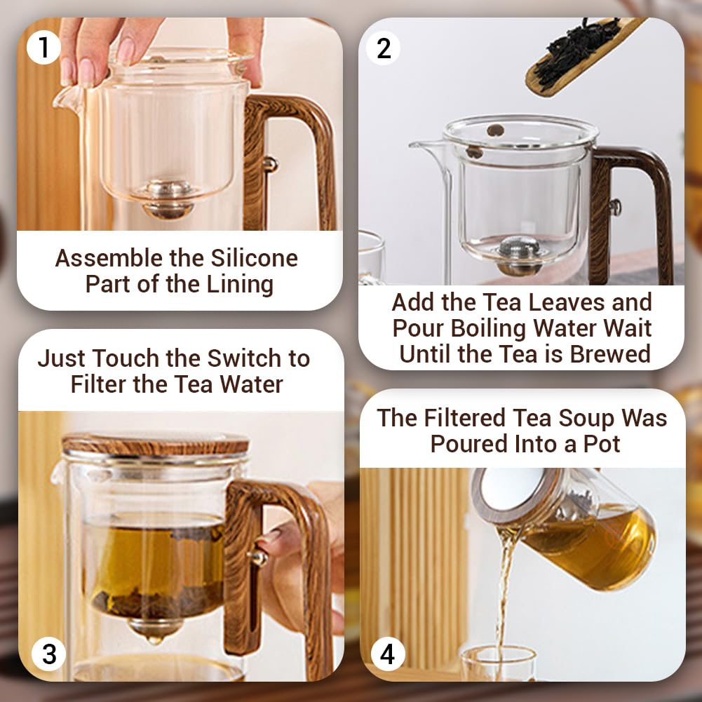 AIANR tetera de vidrio borosilicato resistente al calor para uso diario.