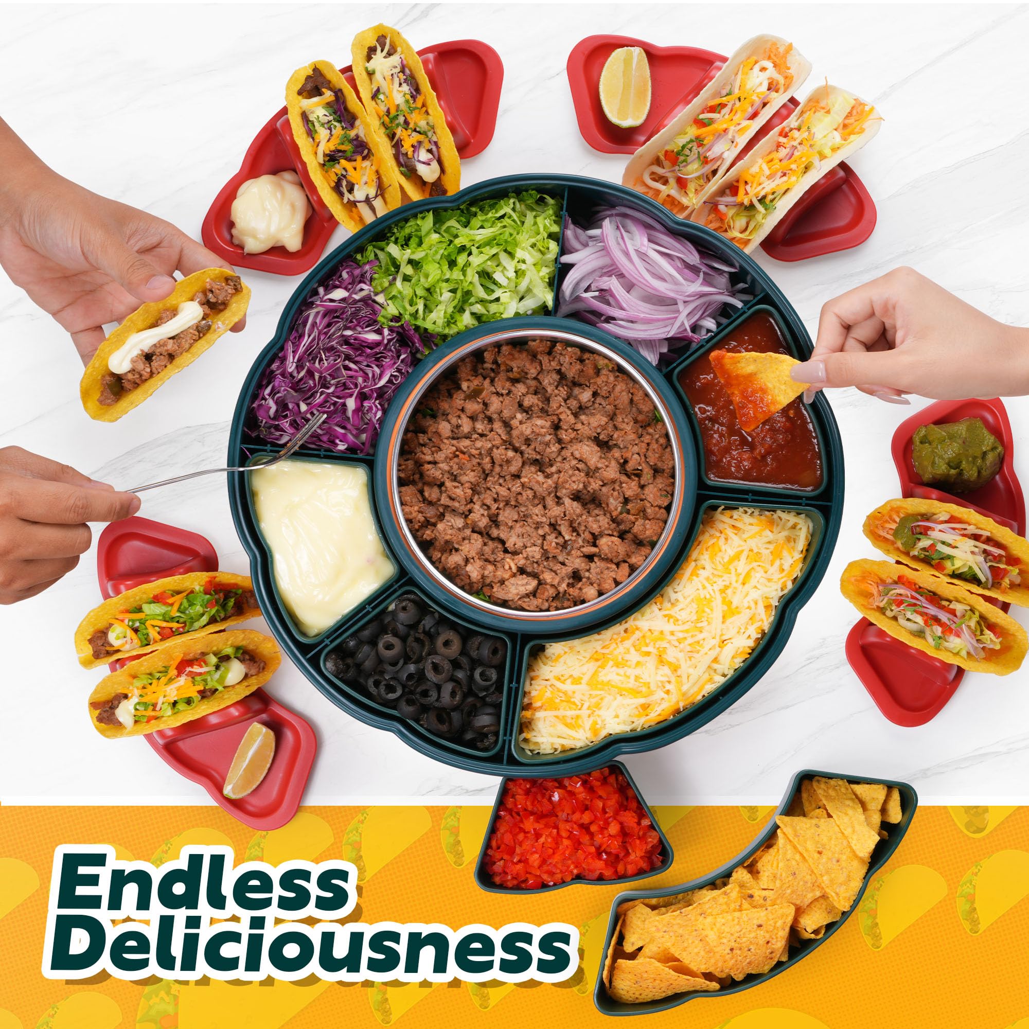 Olla caliente AIBAOLAO de 33 oz mantiene coberturas listas para servir.