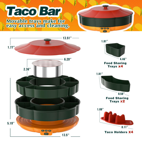 Soportes para tacos AIBAOLAO muestran porciones fáciles de servir.