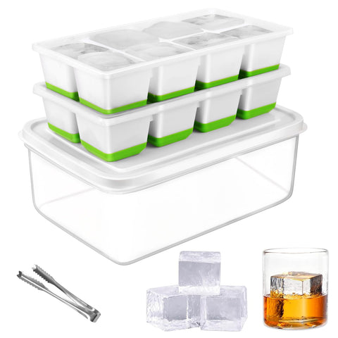 Aibirui bandeja de hielo con tapa mostrando cubos perfectos para whisky