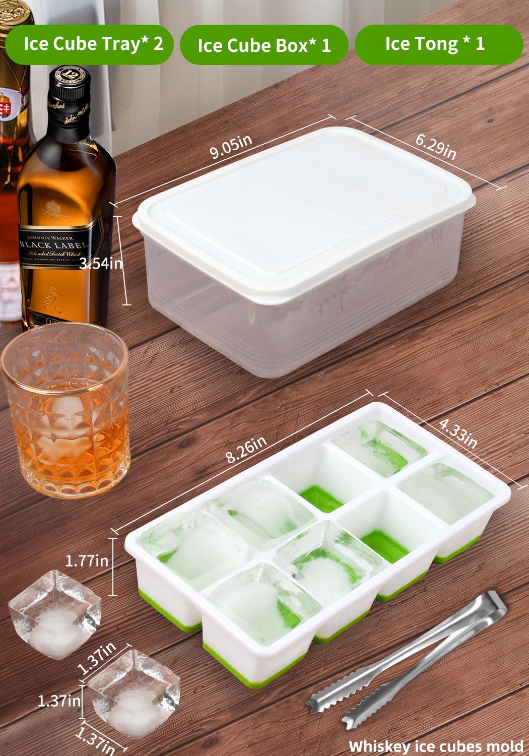 Cubos profundos de Aibirui para enfriar bebidas sin derretirse rápido