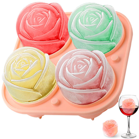 Aibirui cubos hielo rosas 2 pulgadas para bebidas elegantes y frías por más tiempo.
