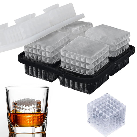Aibirui molde hielo 2 pulgadas cubos cuadrado diamante, duraderos para whisky.