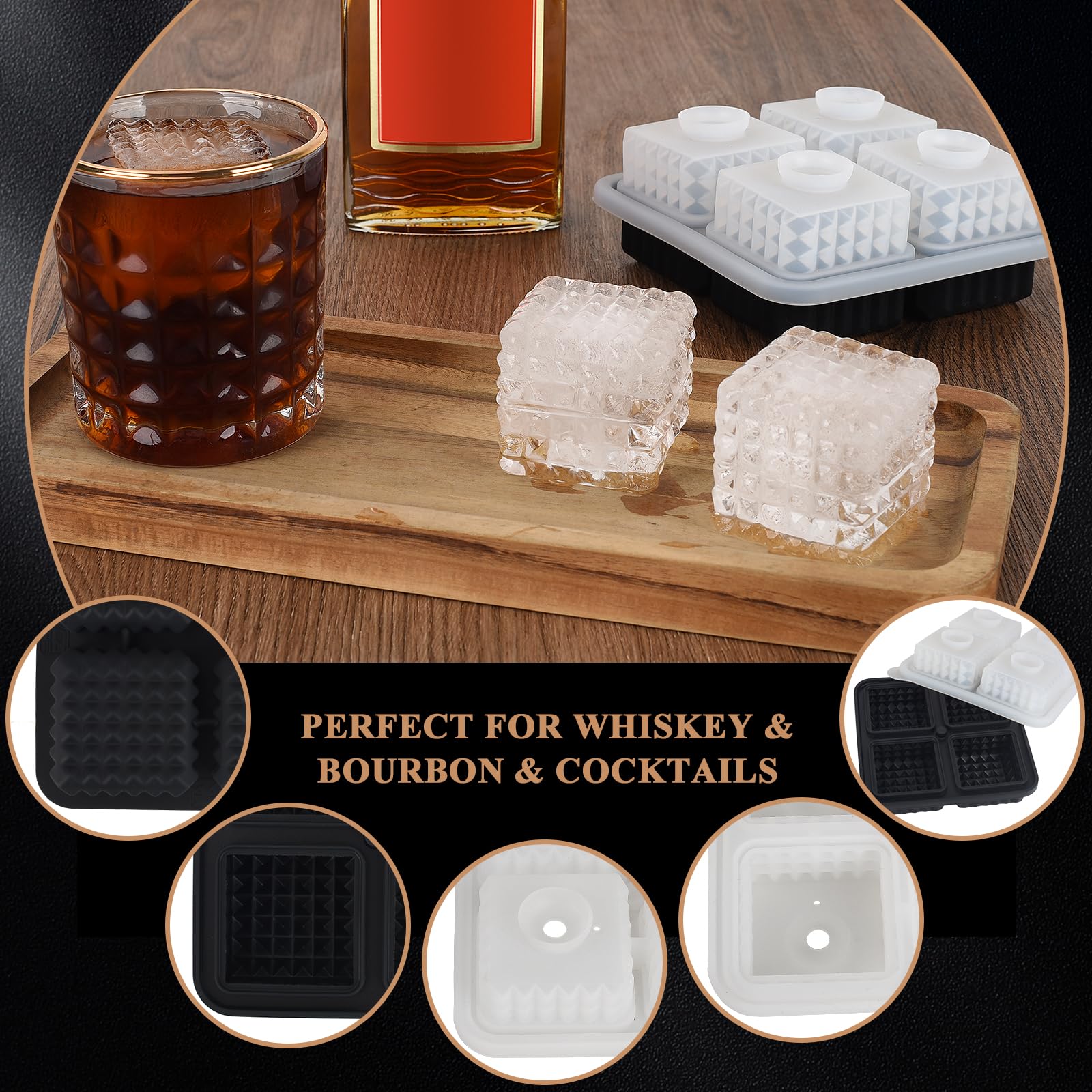 Aibirui molde hielo con tapa para mantener hielo limpio y fresco.