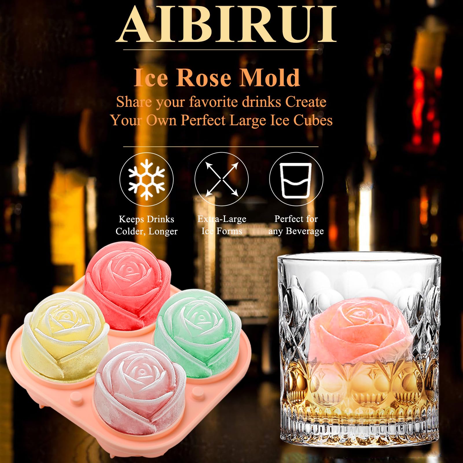Aibirui uso multifuncional para postres y bricolaje con forma de rosa.
