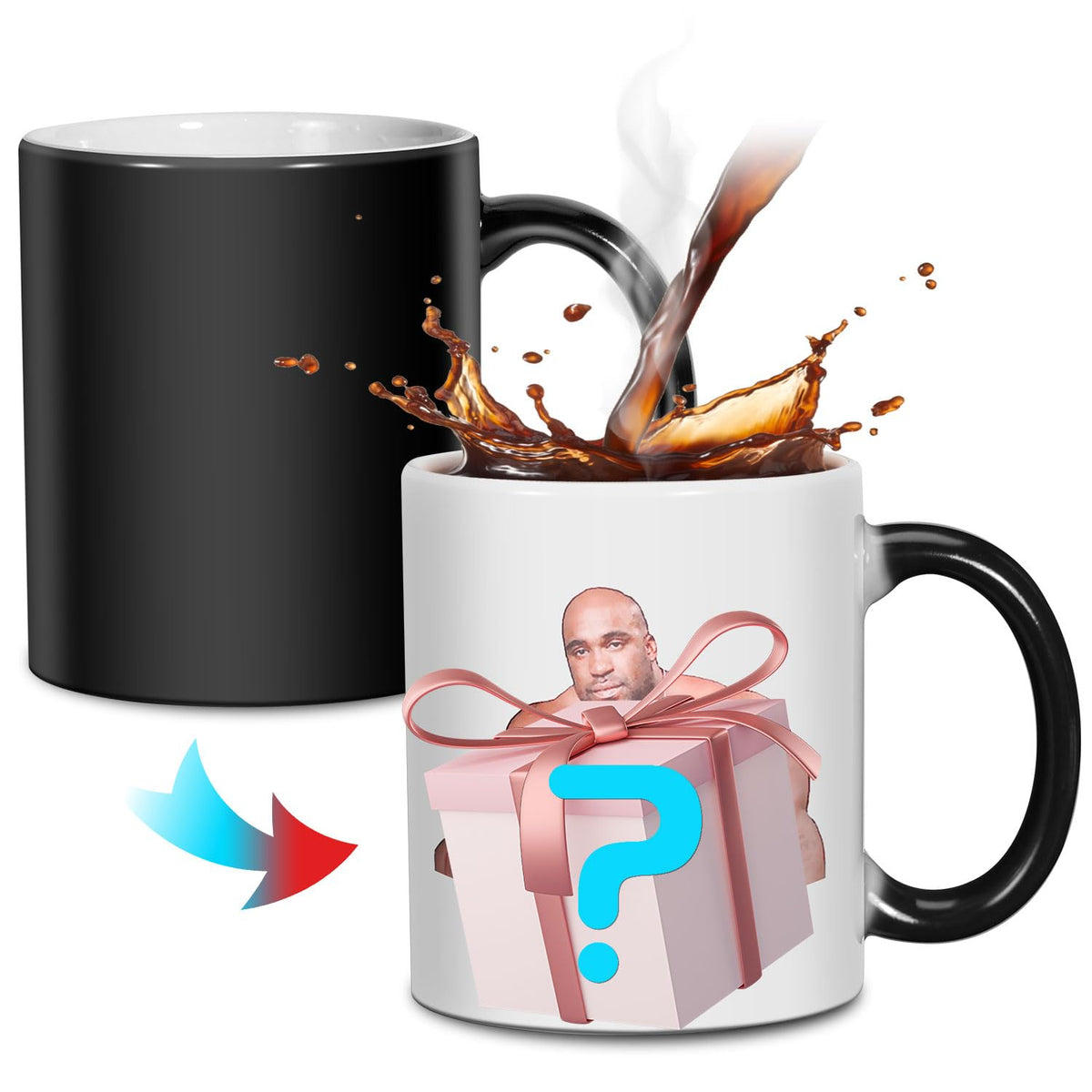 Taza Barry Wood de AICase: el mensaje aparece al calentar, ideal para sorprender en la oficina.