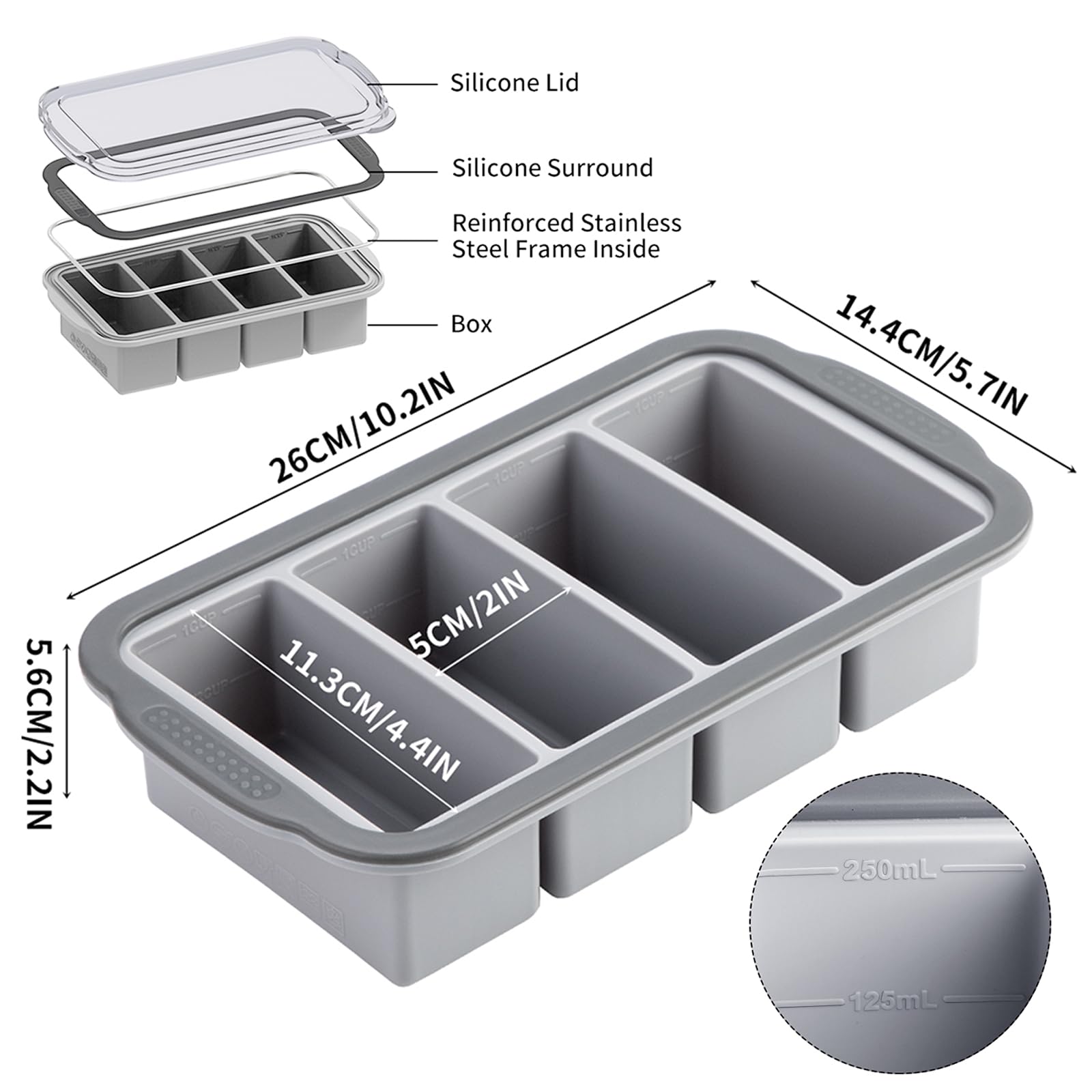 Materiales aptos para alimentos y sin BPA en bandeja Aichoof.