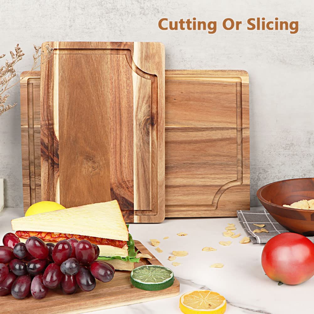 Tabla AIDEA con surco para jugos 9x6, ideal para picar y servir.