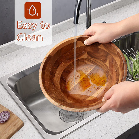 Tazón AIDEA de acacia para decoración de cocina, complemento decorativo práctico.