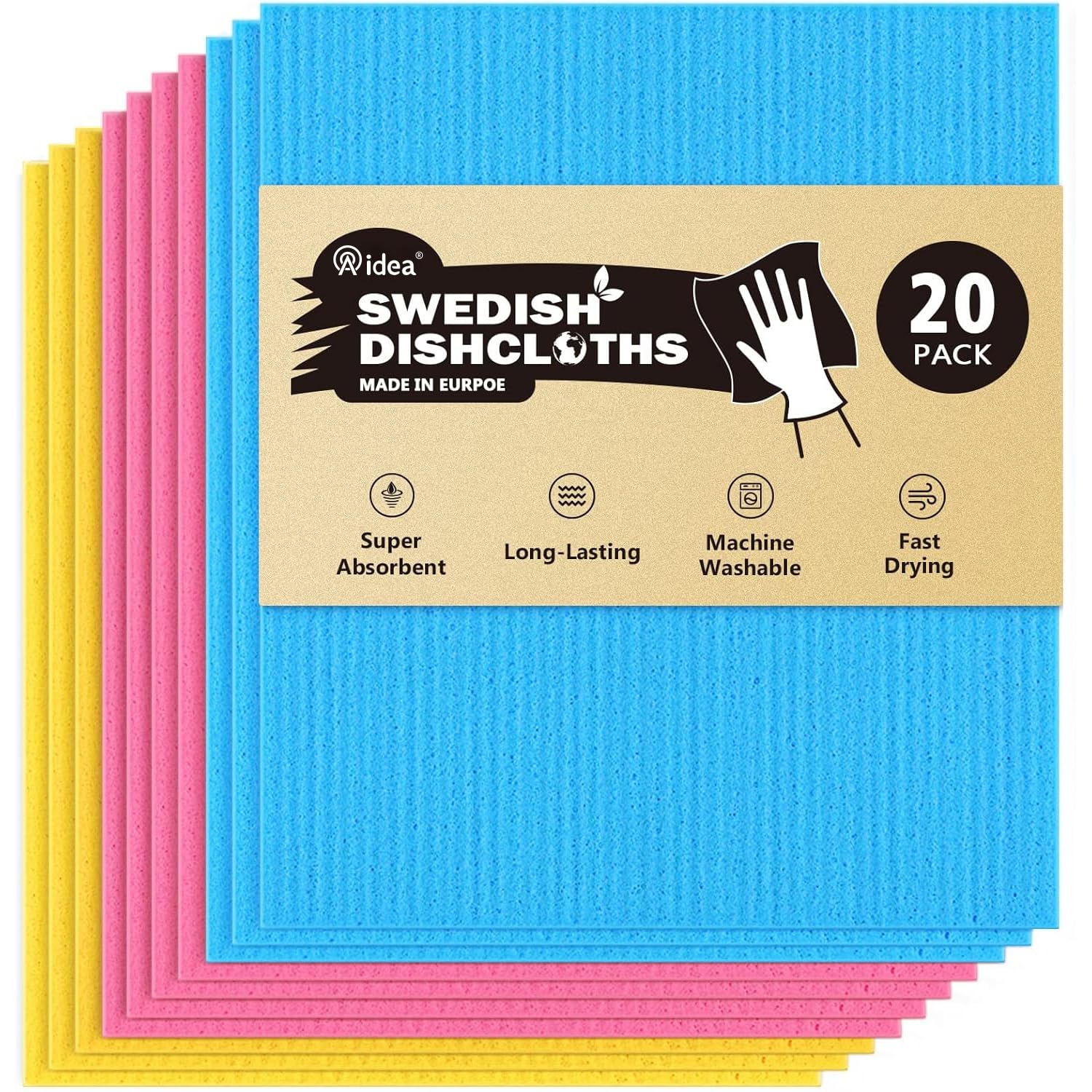 AIDEA estropajo escandinavo para cocina con alta absorción y reutilizable
