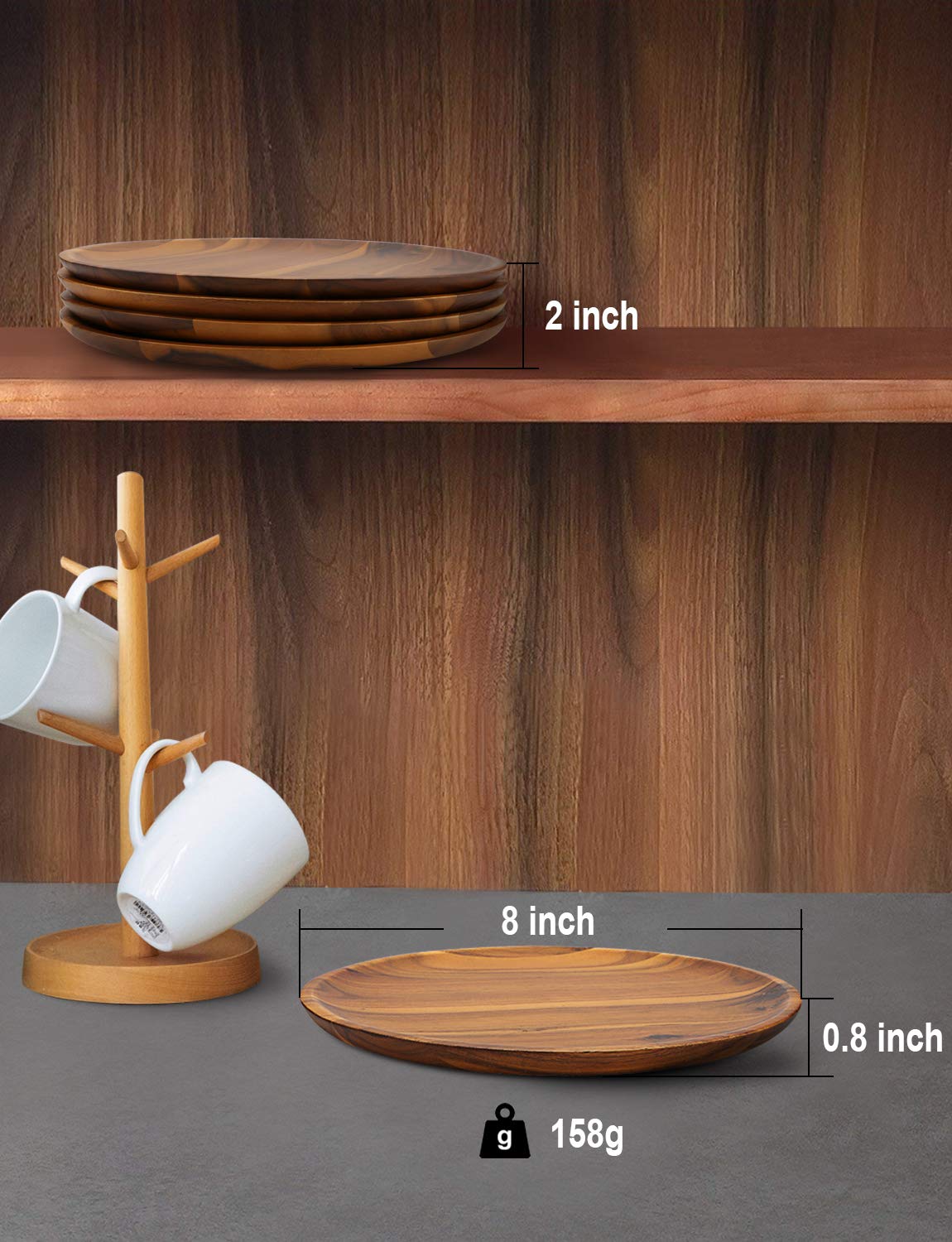 Regalo elegante: plato de madera AIDEA apto como regalo.