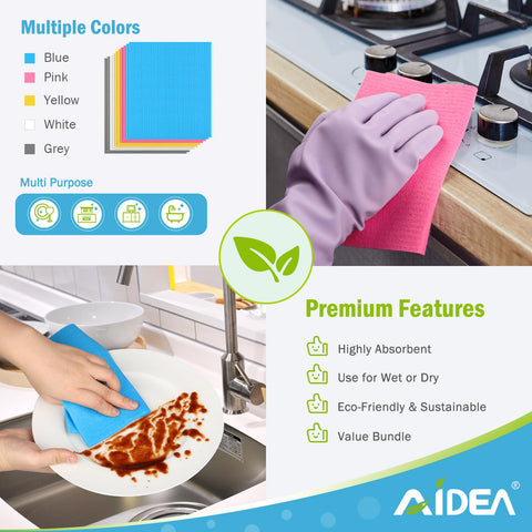 AIDEA paño sueco para múltiples superficies, seguro en acero y mármol.