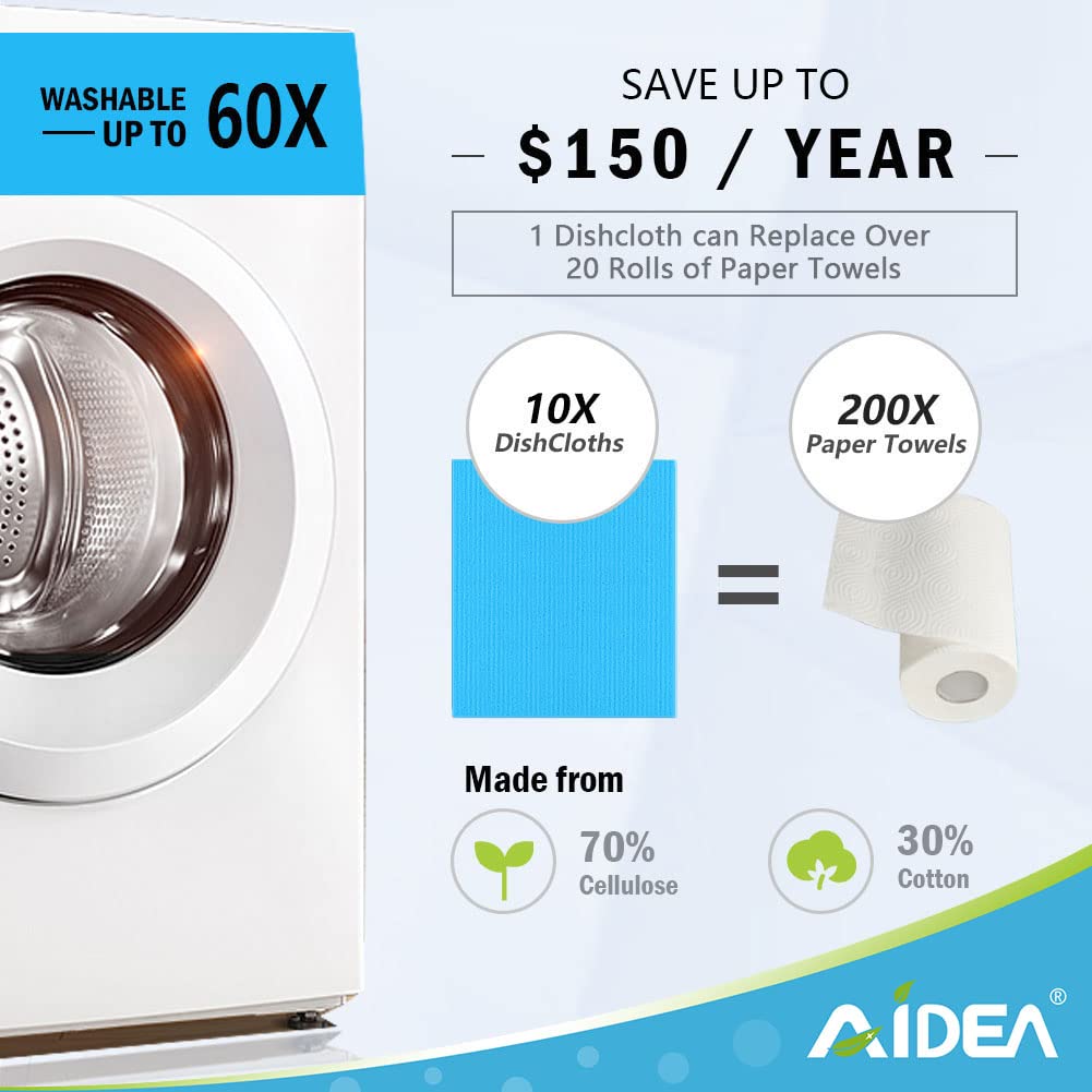 AIDEA trapo sueco lavable para uso diario en cocina y mesa.