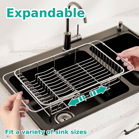 Escurridor de platos AIDERLY empotrado en acero inoxidable: ideal para ahorrar espacio en cocina.