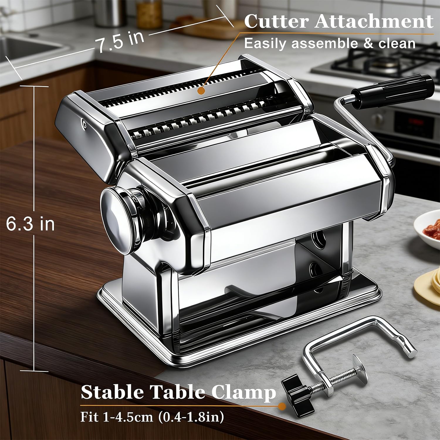 AIDOIT Máquina de pasta 2mm y 4mm para espagueti y fettuccini.