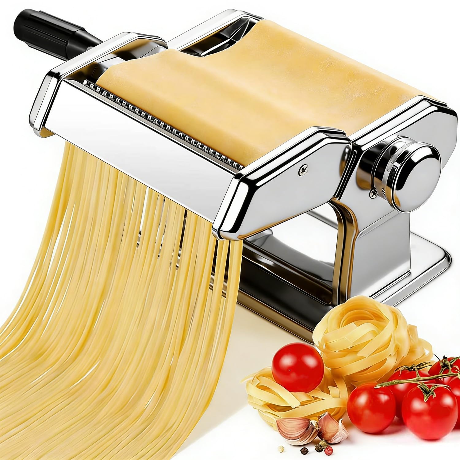 AIDOIT Maquina de pasta manual con 9 espesor ajustable para láminas perfectas.