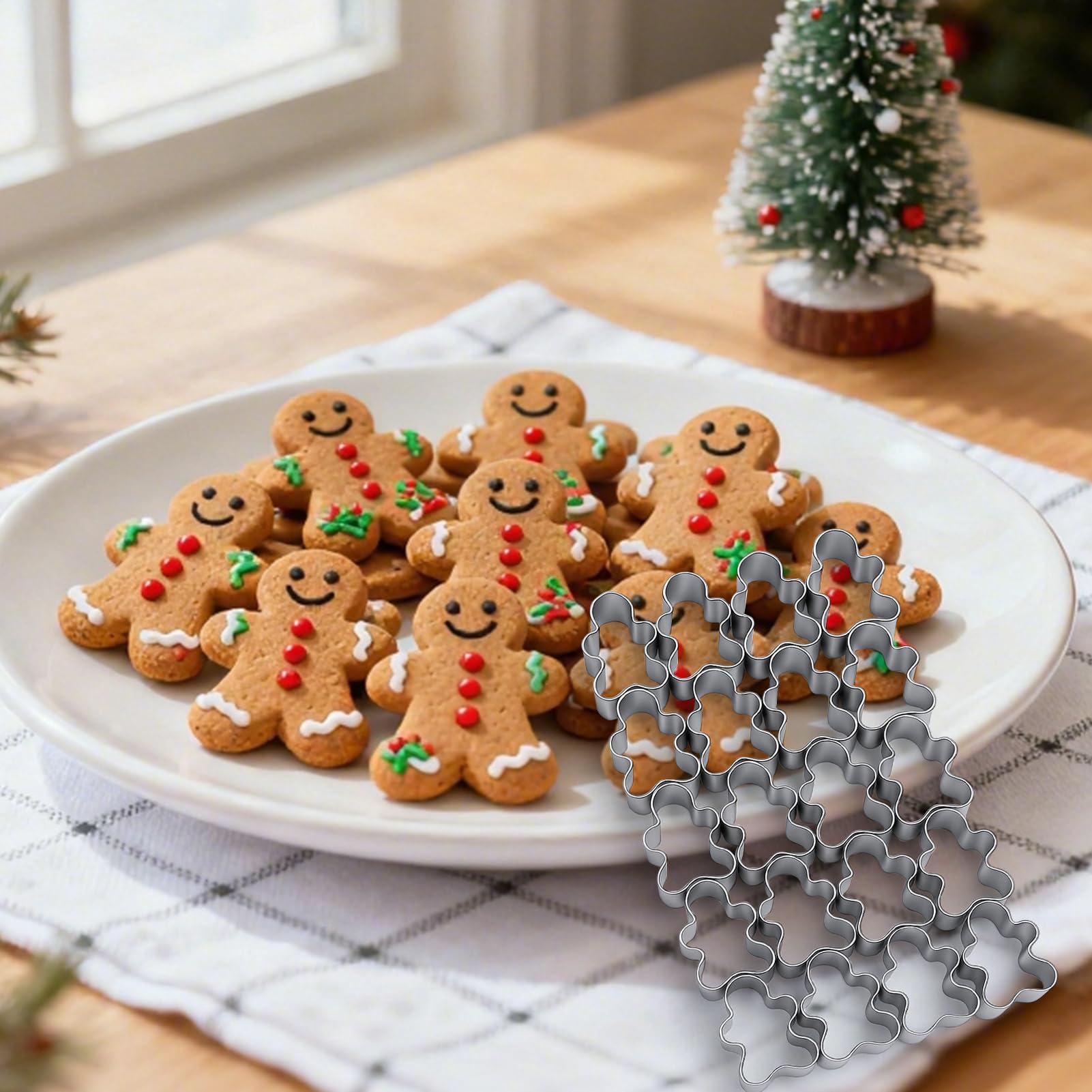 AIERSA cortador galleta jengibre mini, acero inoxidable para uso duradero.