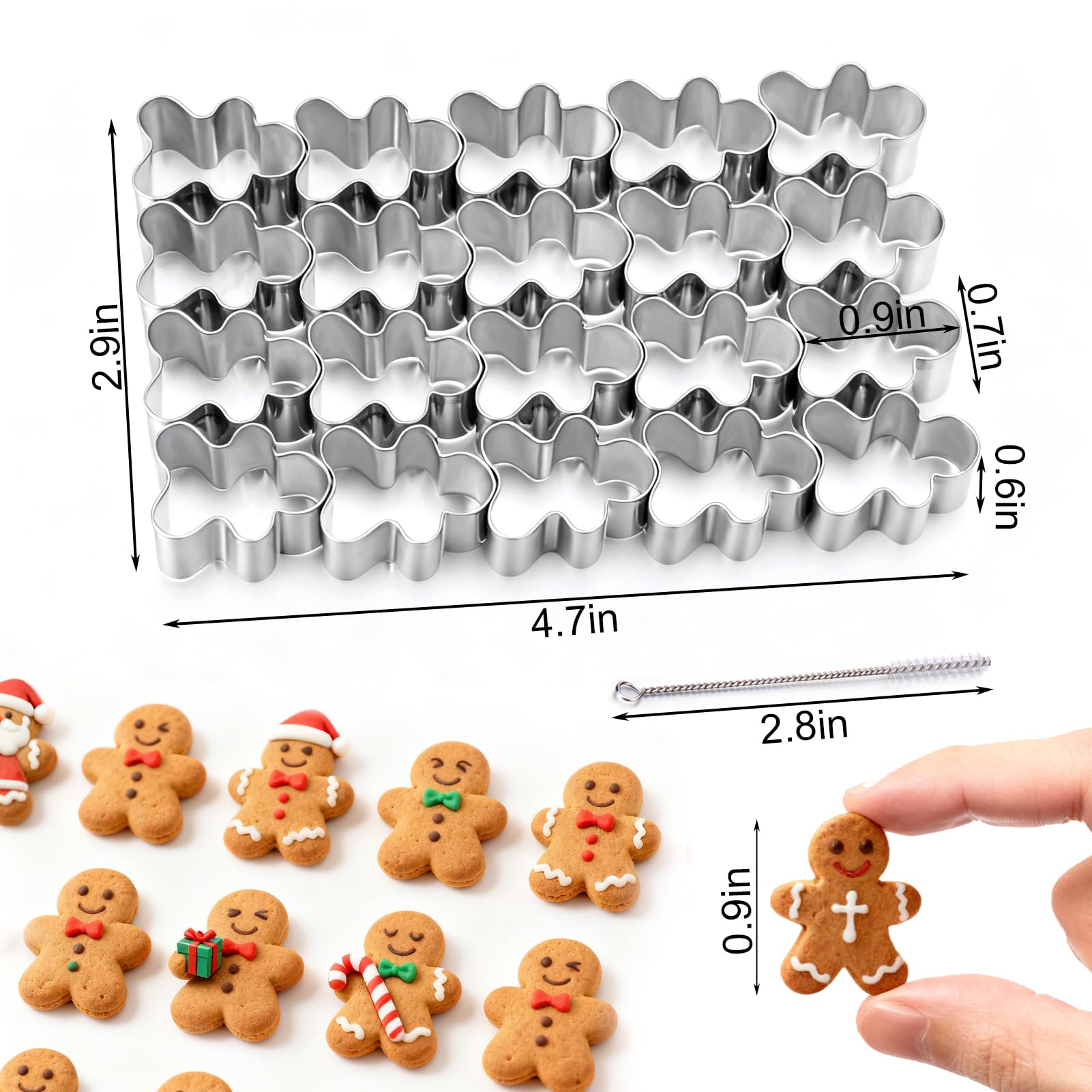 AIERSA cortador galleta jengibre 20 cavidades, ideal para lotes grandes de galletas.