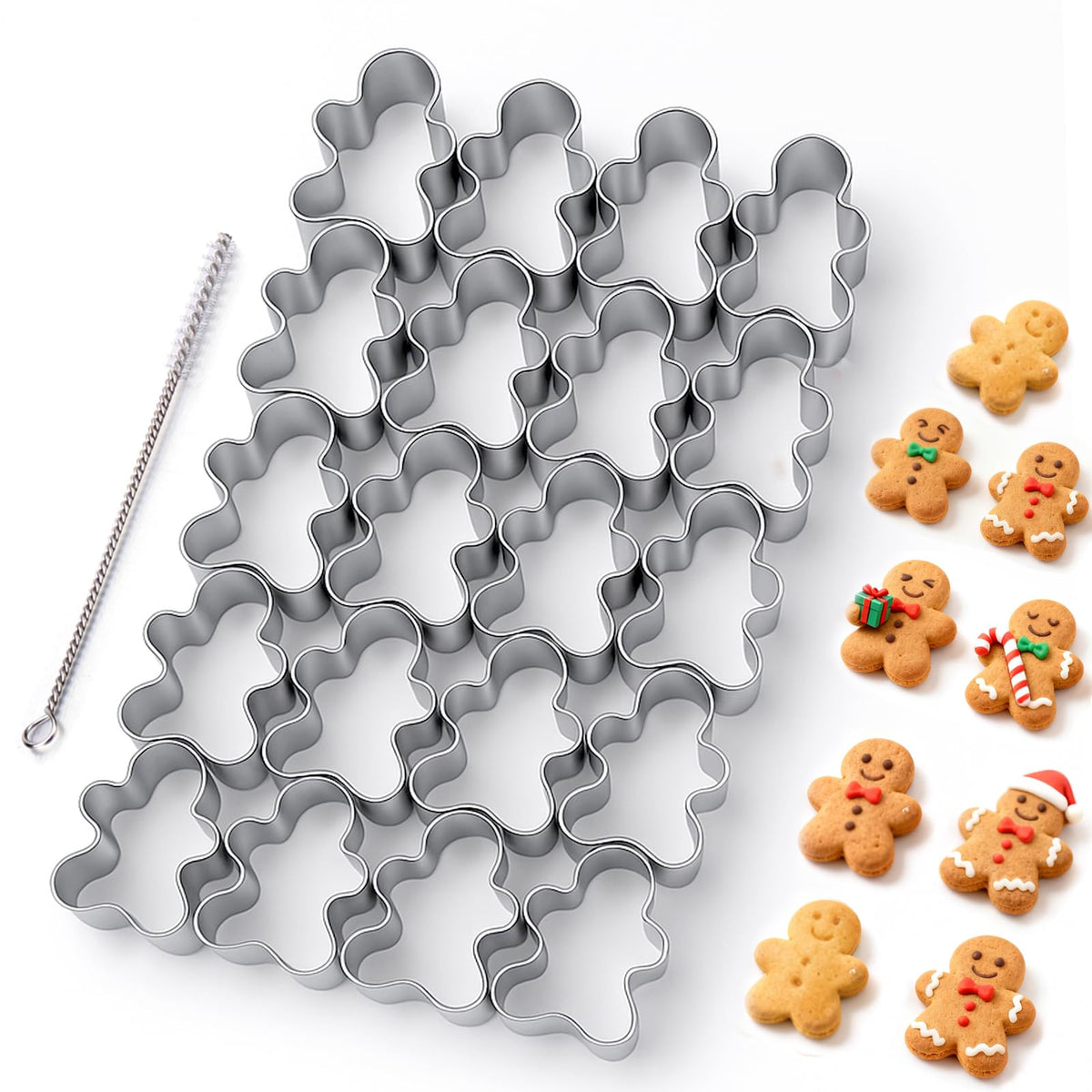 AIERSA cortador galleta jengibre mini, crea figuras uniformes para hornear festivo.