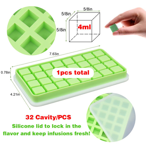 AIERSA molde 32 cavidades para porciones uniformes de cubos.