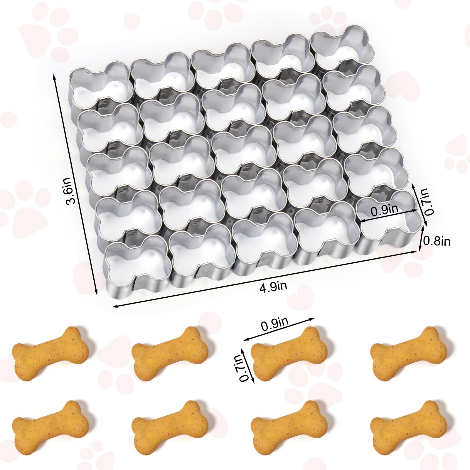 AIERSA set cortadores hueso perro 25 cavidades pequeñas para hornear