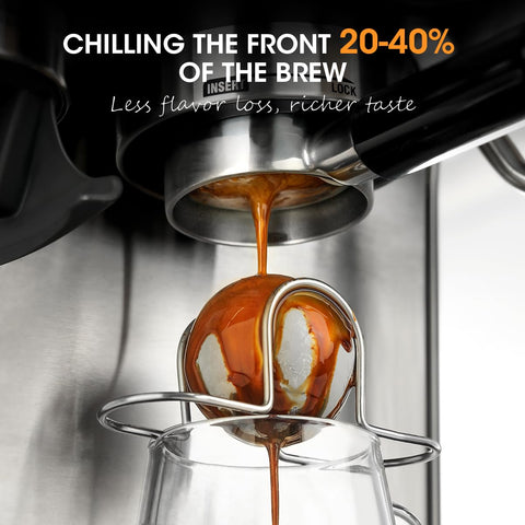 Bola congelada de AIEVE para café que reduce la dilución.