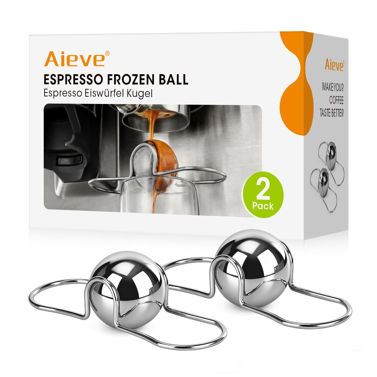 Bolas de enfriamiento AIEVE para espresso, doble pack, sabor más suave.