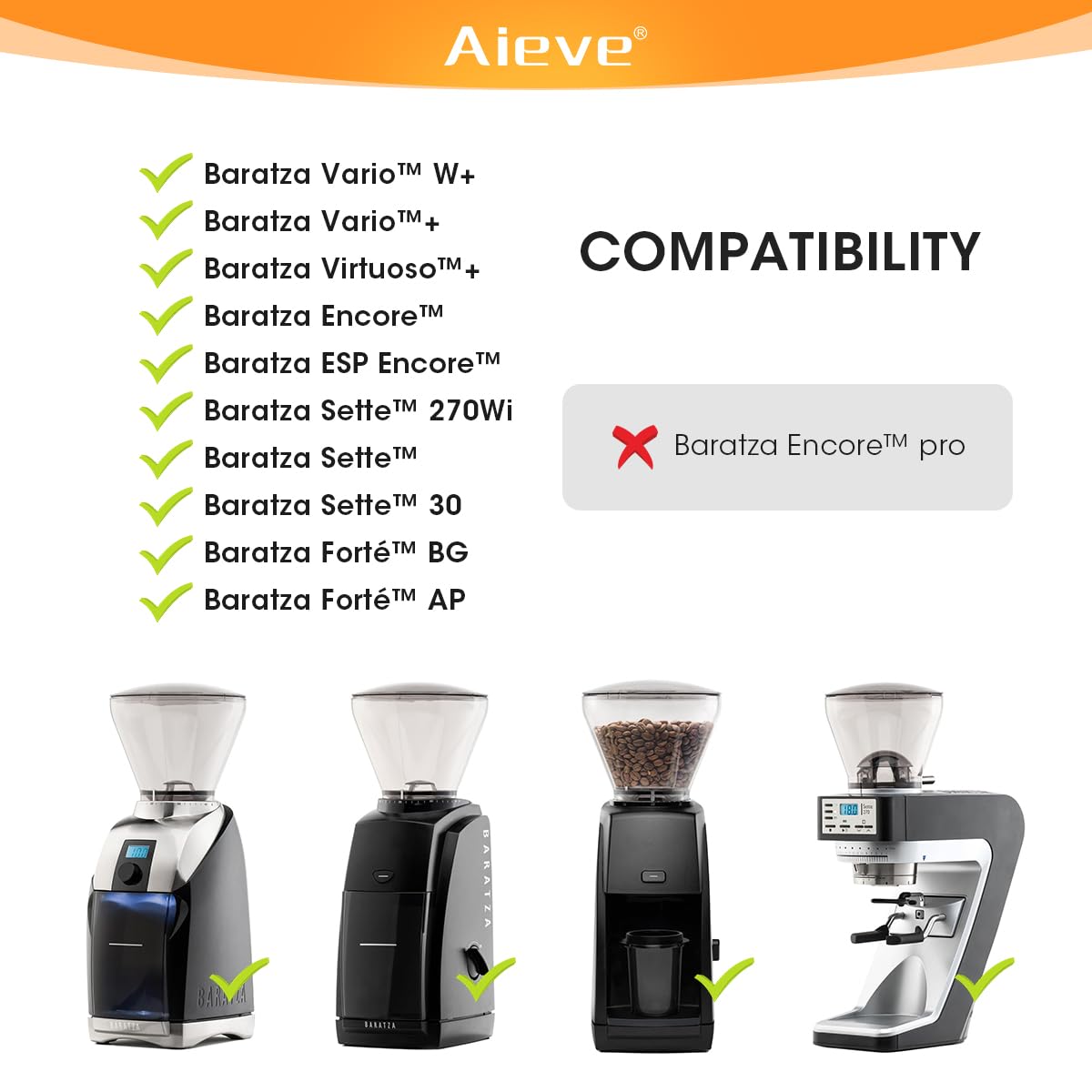 AIEVE función 2 en 1 para Baratza Encore: airea y limpia los molidos