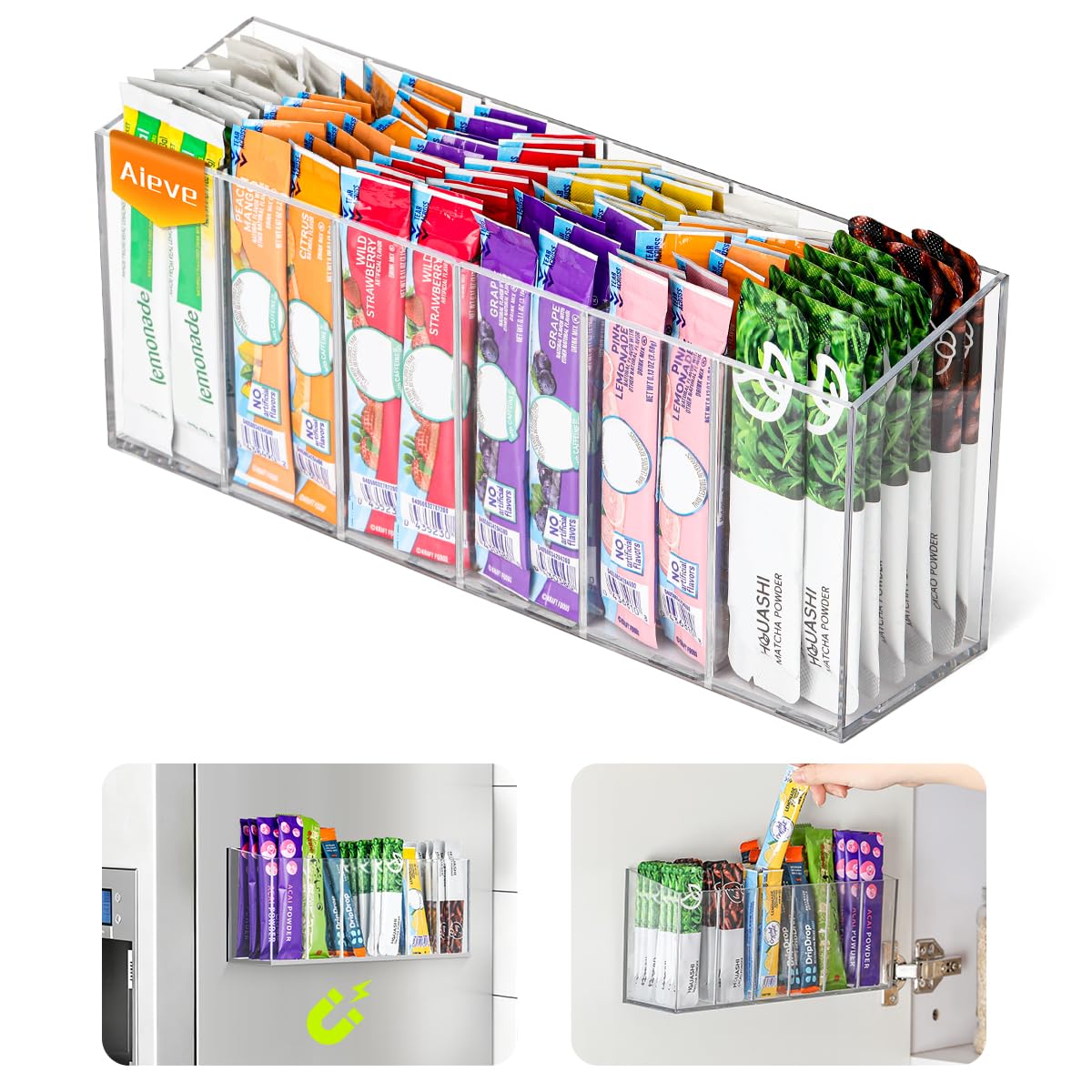 AIEVE Organizador de bolsas de bebidas, ordena y accede rápido a tus paquetes.
