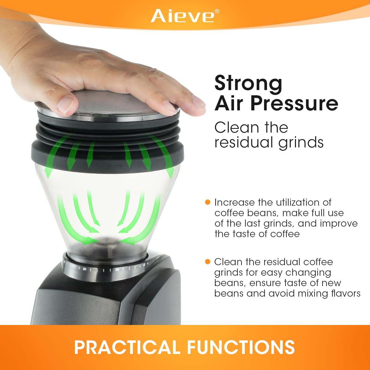AIEVE soplador de aire para Baratza Encore: expulsa residuos con facilidad