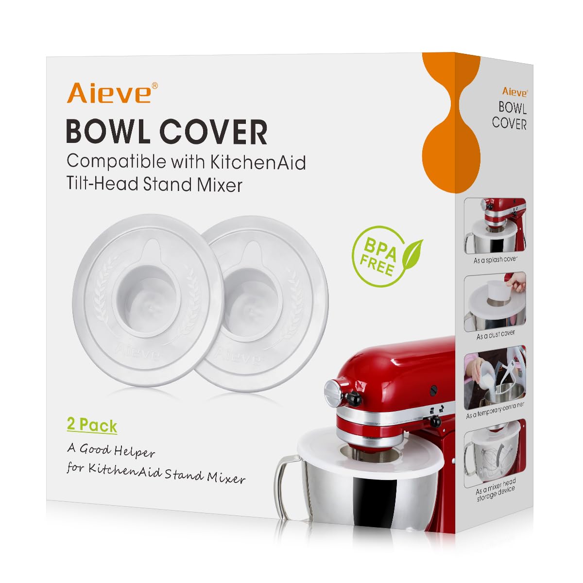 Tapas AIEVE para cuenco de KitchenAid, evitan salpicaduras y mantienen la encimera limpia.