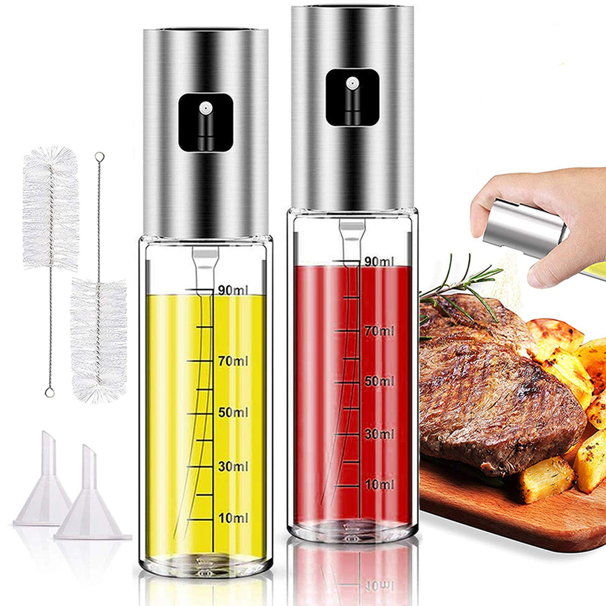 AIFUSI atomizador de aceite para cocina en 2 pack con control de rocío.