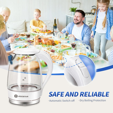 Vidrio borosilicato de Aigostar, resistente al calor para hervir.