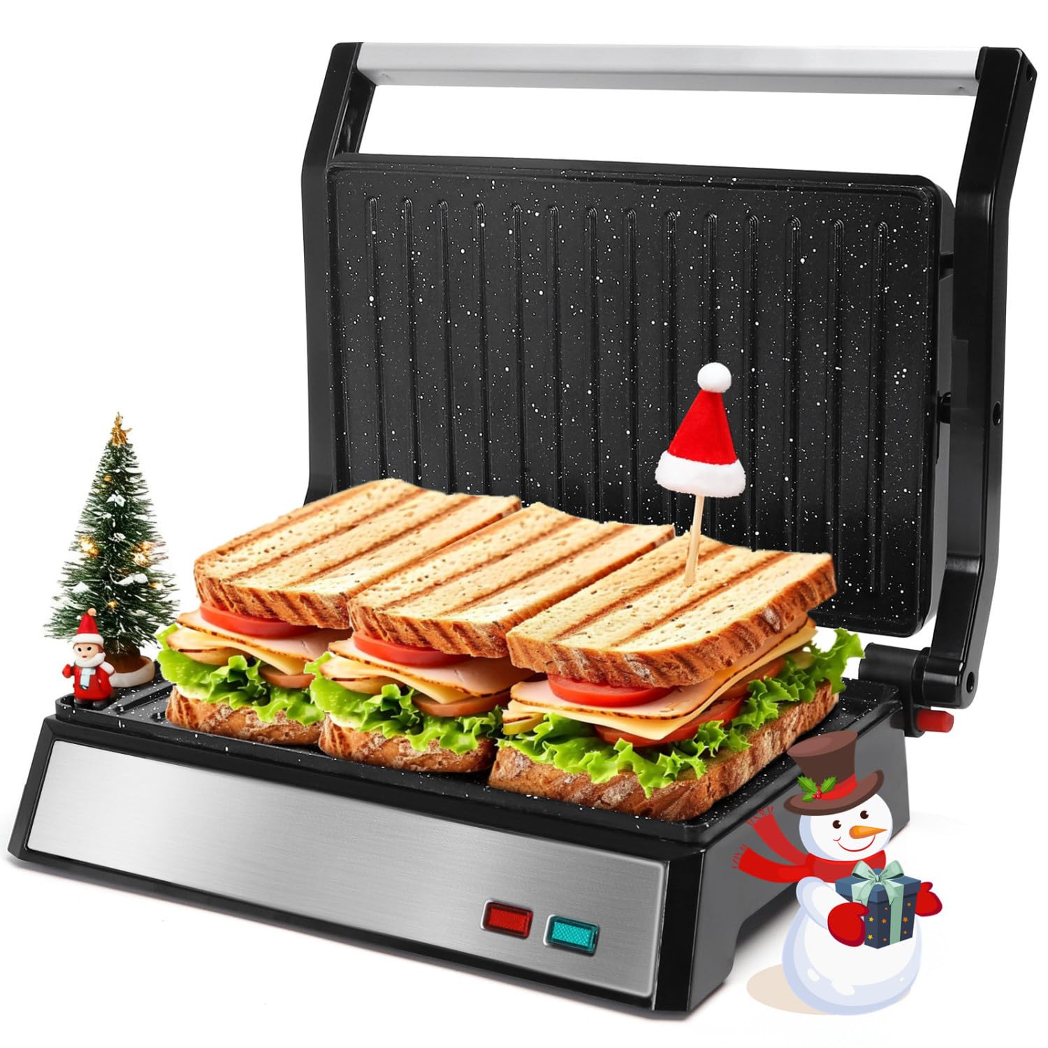 Prensa de sándwich de Aigostar con placas cerámicas antiadherentes para pan crujiente.