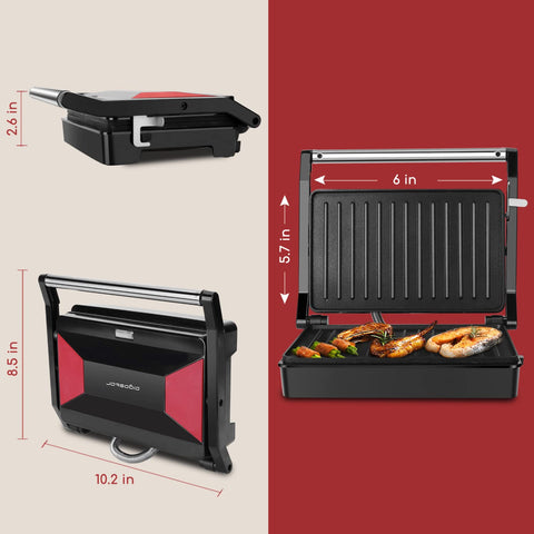 Aigostar prensa sándwich dimensiones compactas para cocinas pequeñas.