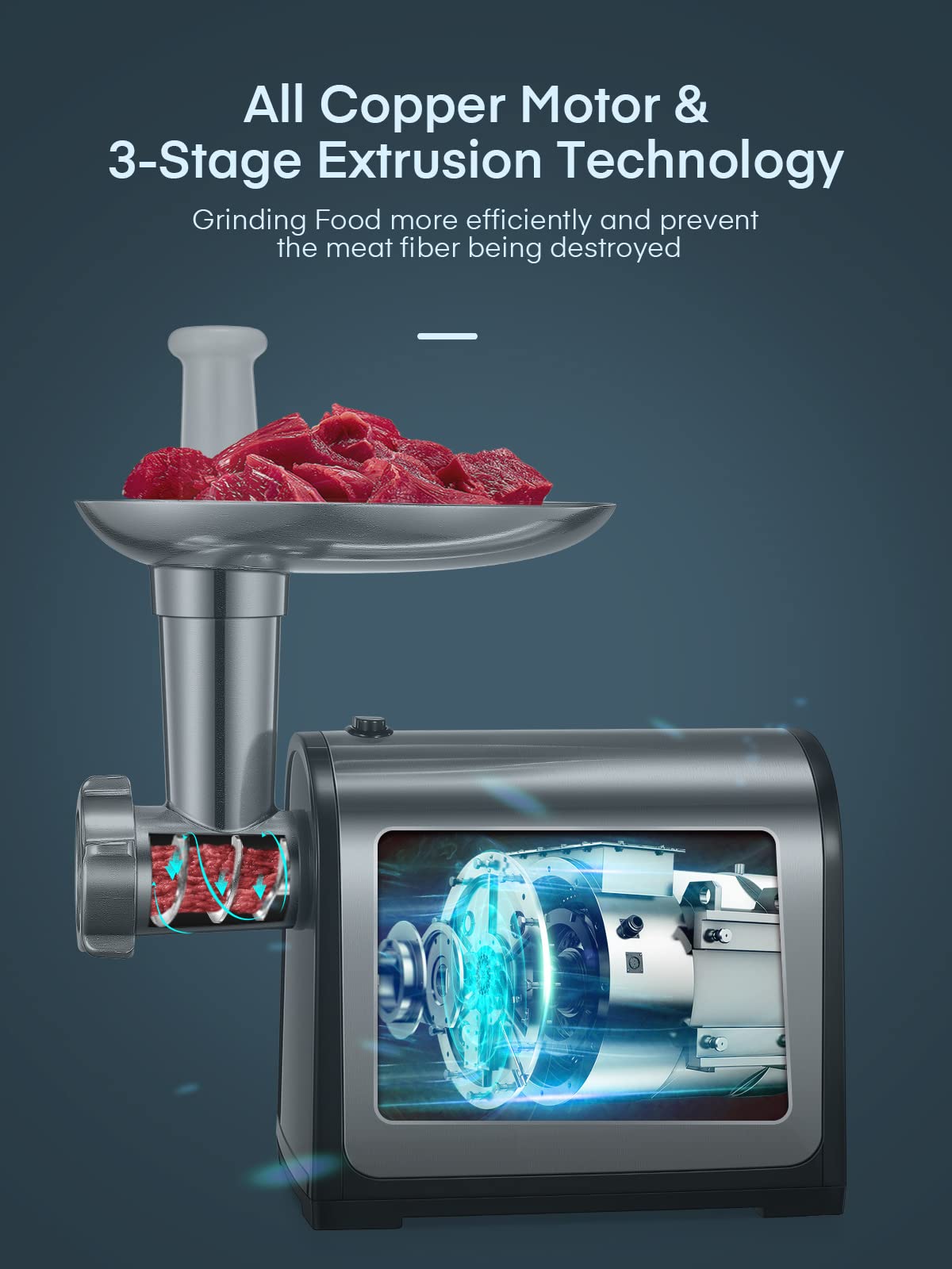 Aiheal Accesorios Embutidora de carne eléctrica placas, tres tamaños para texturas variadas.