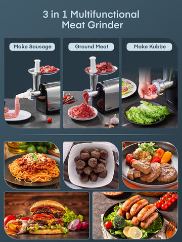 Aiheal Accesorios Embutidora de carne eléctrica tubos, permiten calibres para embutidos.