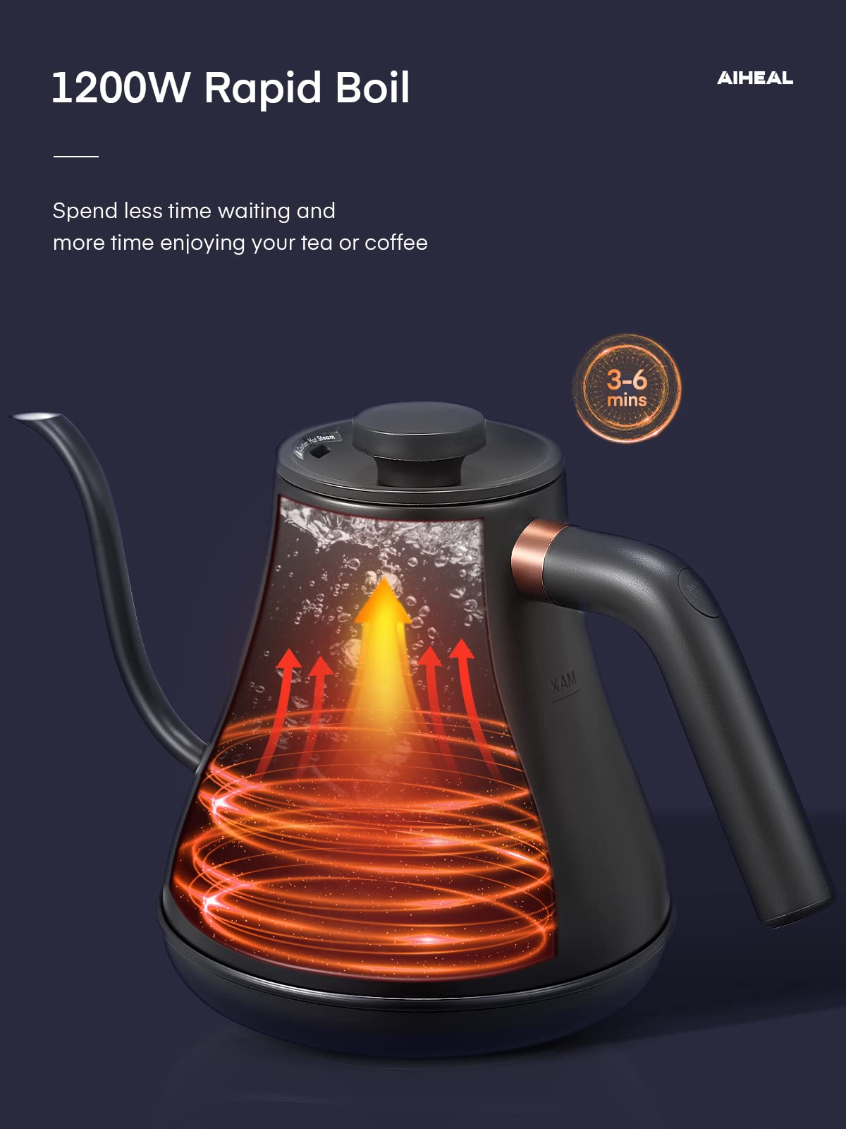 Aiheal calentamiento rápido 1200 W para aromas.