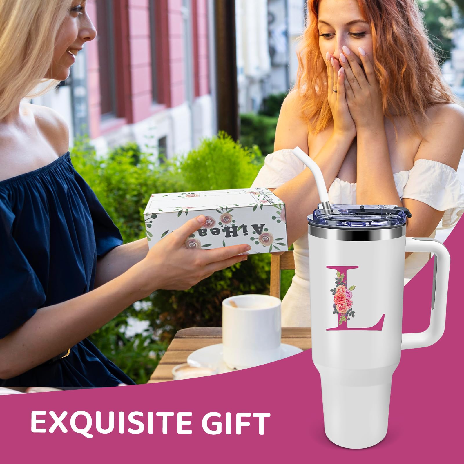 AiHeart Tumbler con cepillo de limpieza incluido para facilitar cuidado
