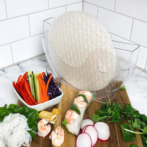Aihmilcl cuenco para papel de arroz, almacenamiento lateral para papel