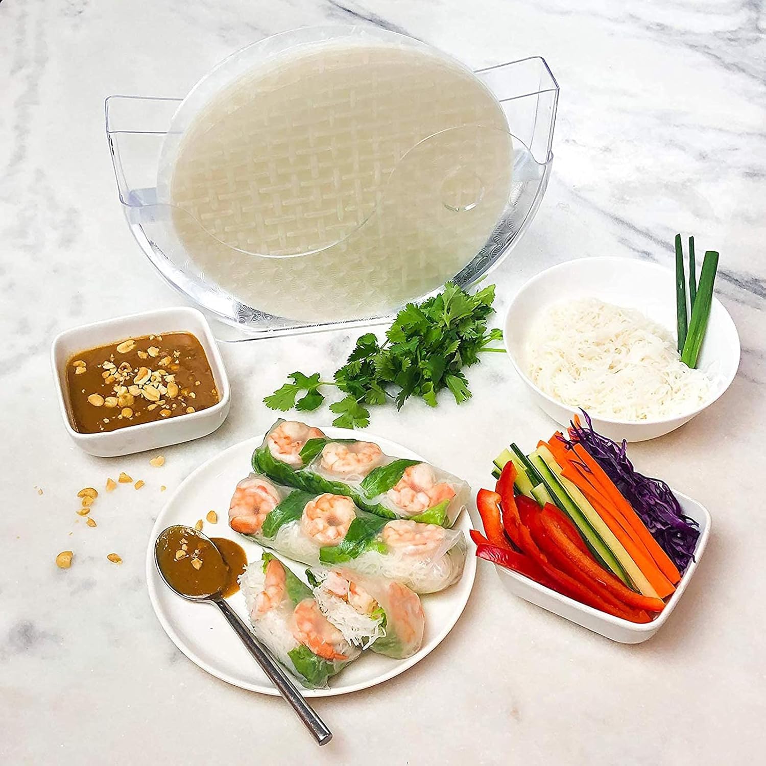 Aihmilcl cuenco agua papel arroz, base rectangular estable