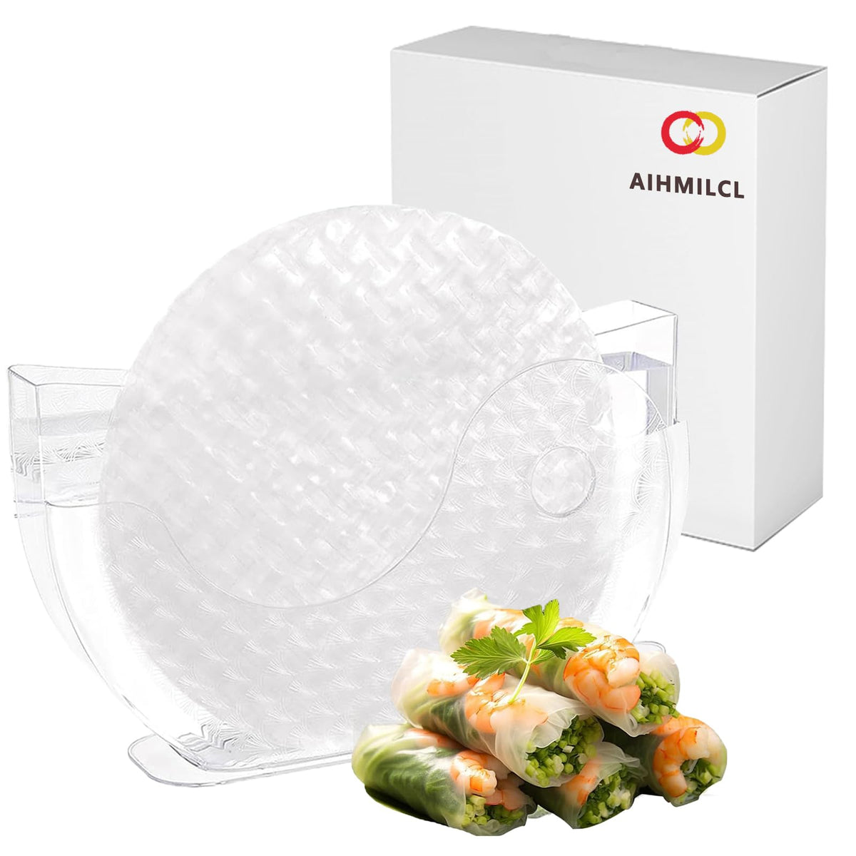 Aihmilcl cuenco de agua para papel de arroz, diseño de dos piezas para remojo uniforme