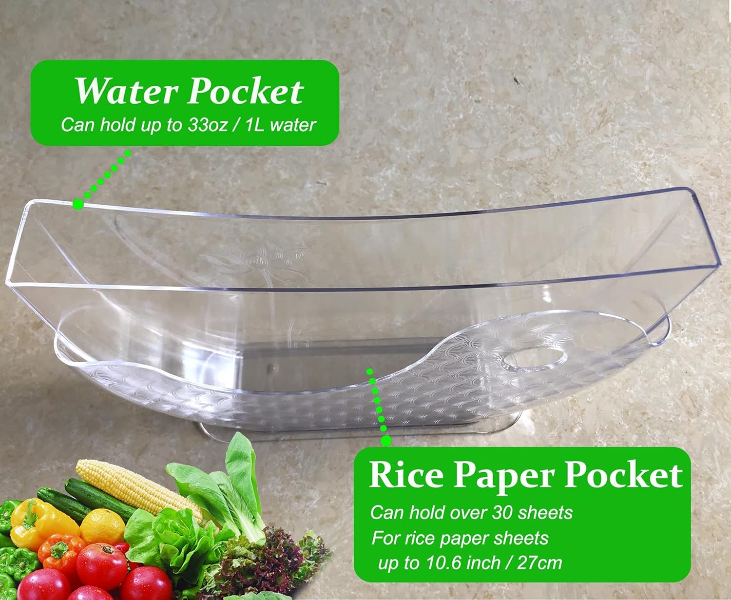 Aihmilcl cuenco agua papel arroz, fácil limpieza y uso diario