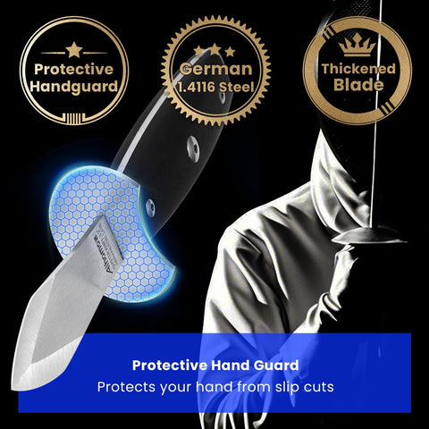 Aihomo con guardia protectora para evitar deslizamientos y cortes.