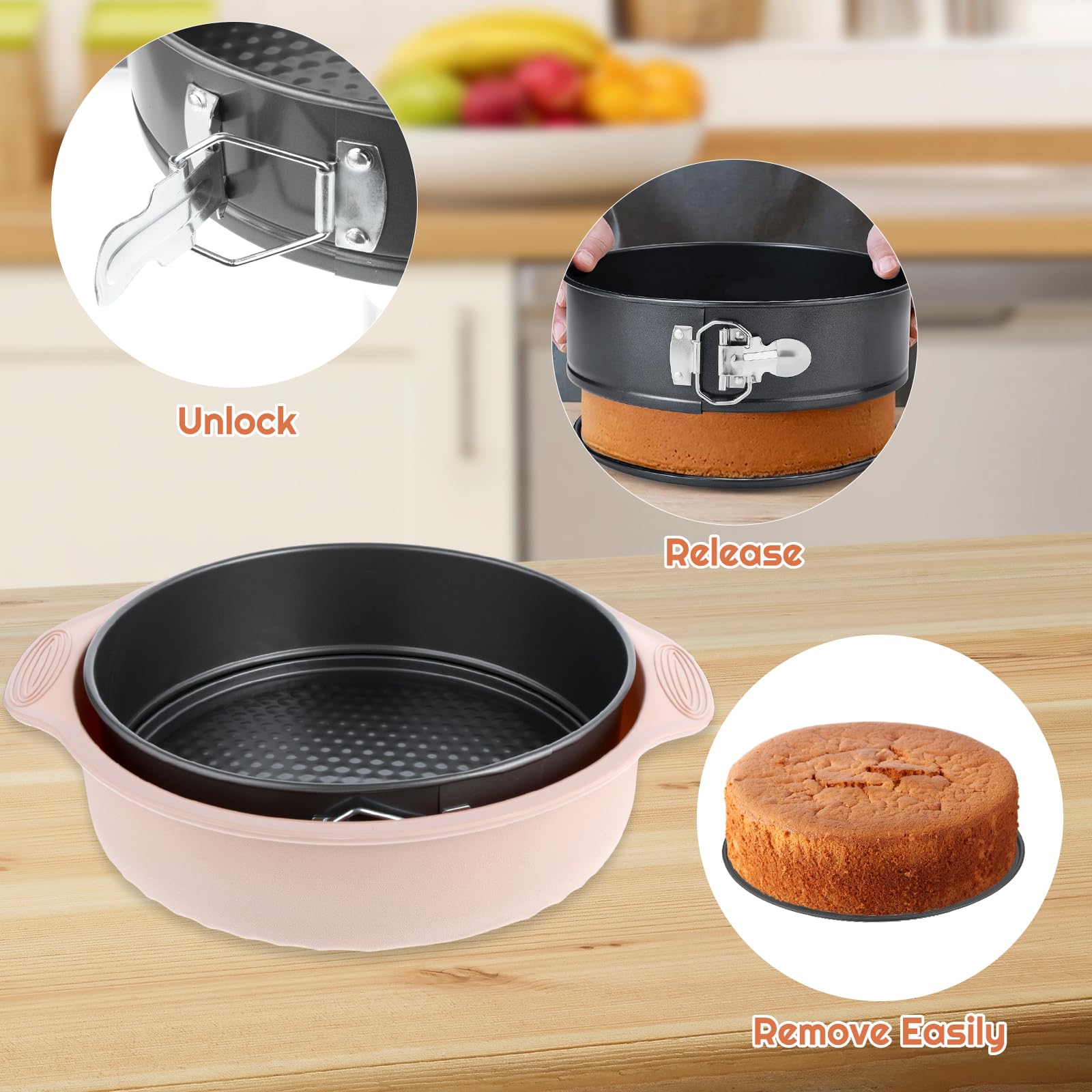AIHSUMC pan springform 9 pulgadas ideal para cheesecake, lasañas y tartas diversas