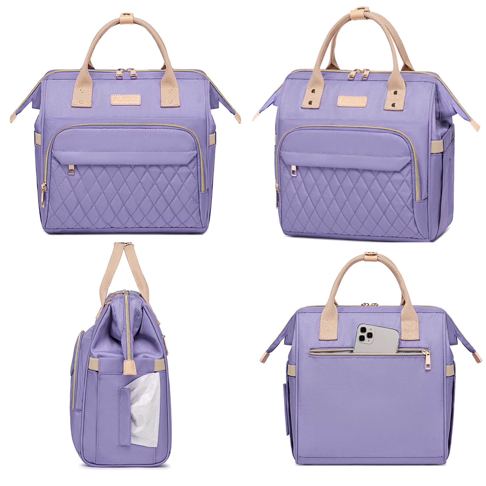 AIJIEKE bolsa de almuerzo para mujer fácil de limpiar y resistente a manchas.