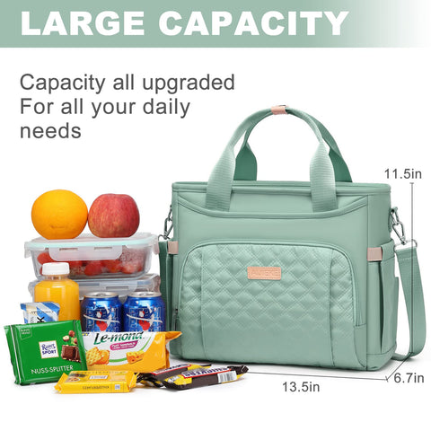 AIJIEKE bolsa de almuerzo grande con dimensiones amplias para más contenido.